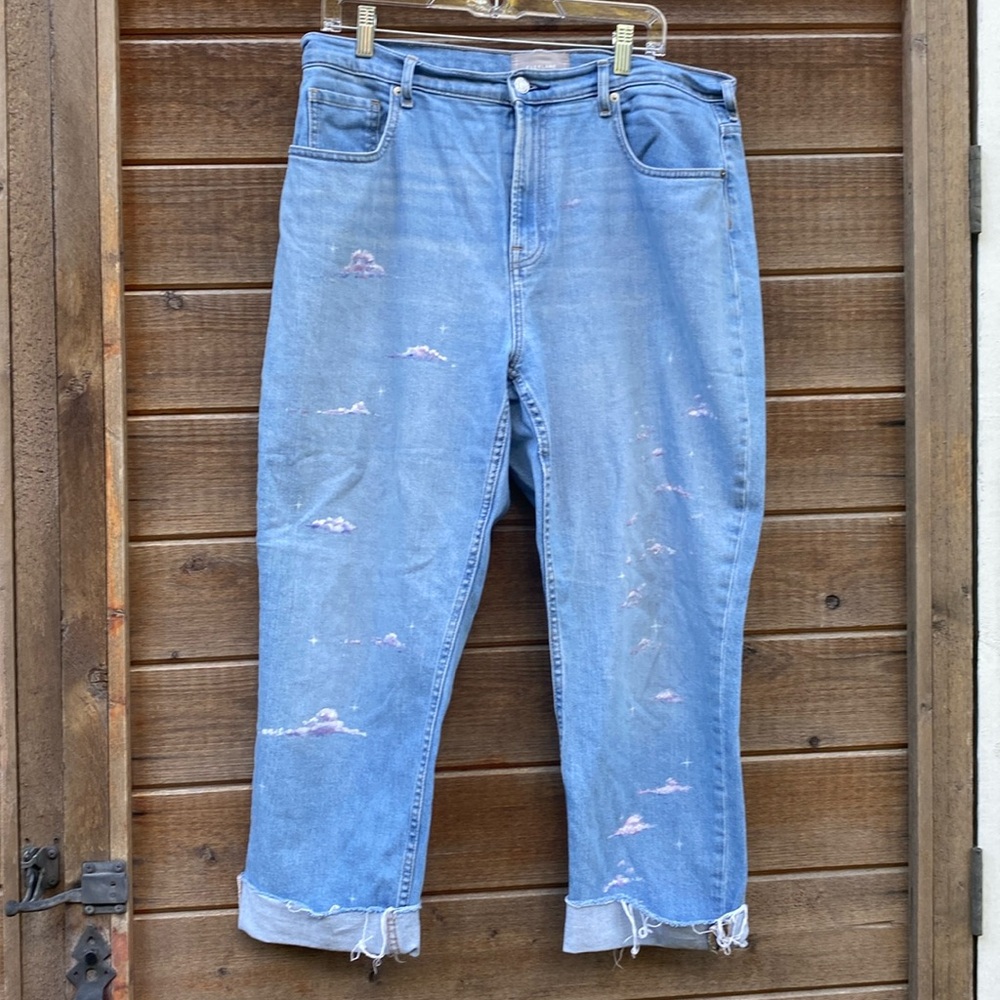 Everlane high waist boyfriend jeans *hand-painted*